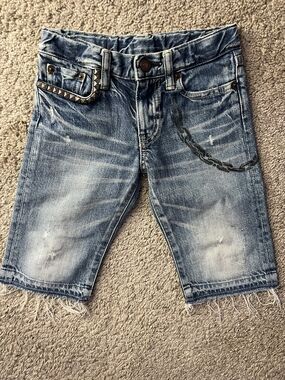 Hysteric Glamour Distressed Blue Denim Jeans Shorts